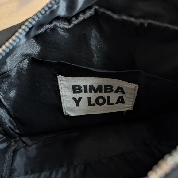 BIMBAY Y LOLA Black Nylon Crossbody Bag With Logo Strap
